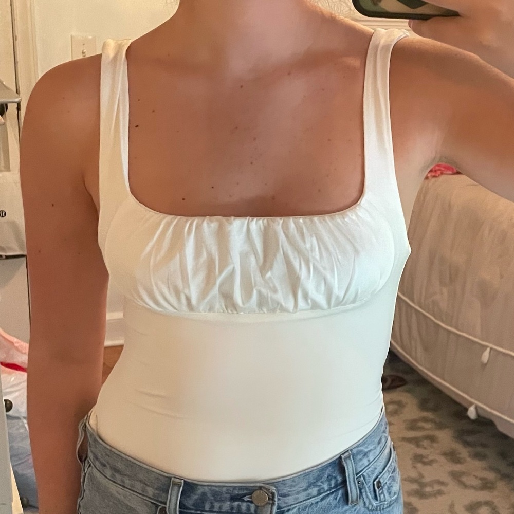 Princess Polly White Tank Bodysuit